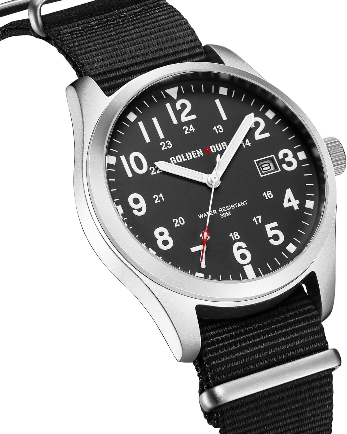 Men’s Military Watch | Luminous Dial, Nylon Strap, Water-Resistant Design