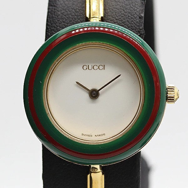 GUCCI Change Bezel 12 Colors White Dial Quartz Women’s Watch Boxed Working