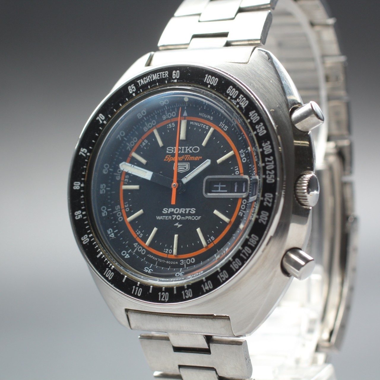 Vintage 1971 [N Mint] Seiko 5 Sports 7017-6020 Rally Meter Men’s AT Watch JP #26