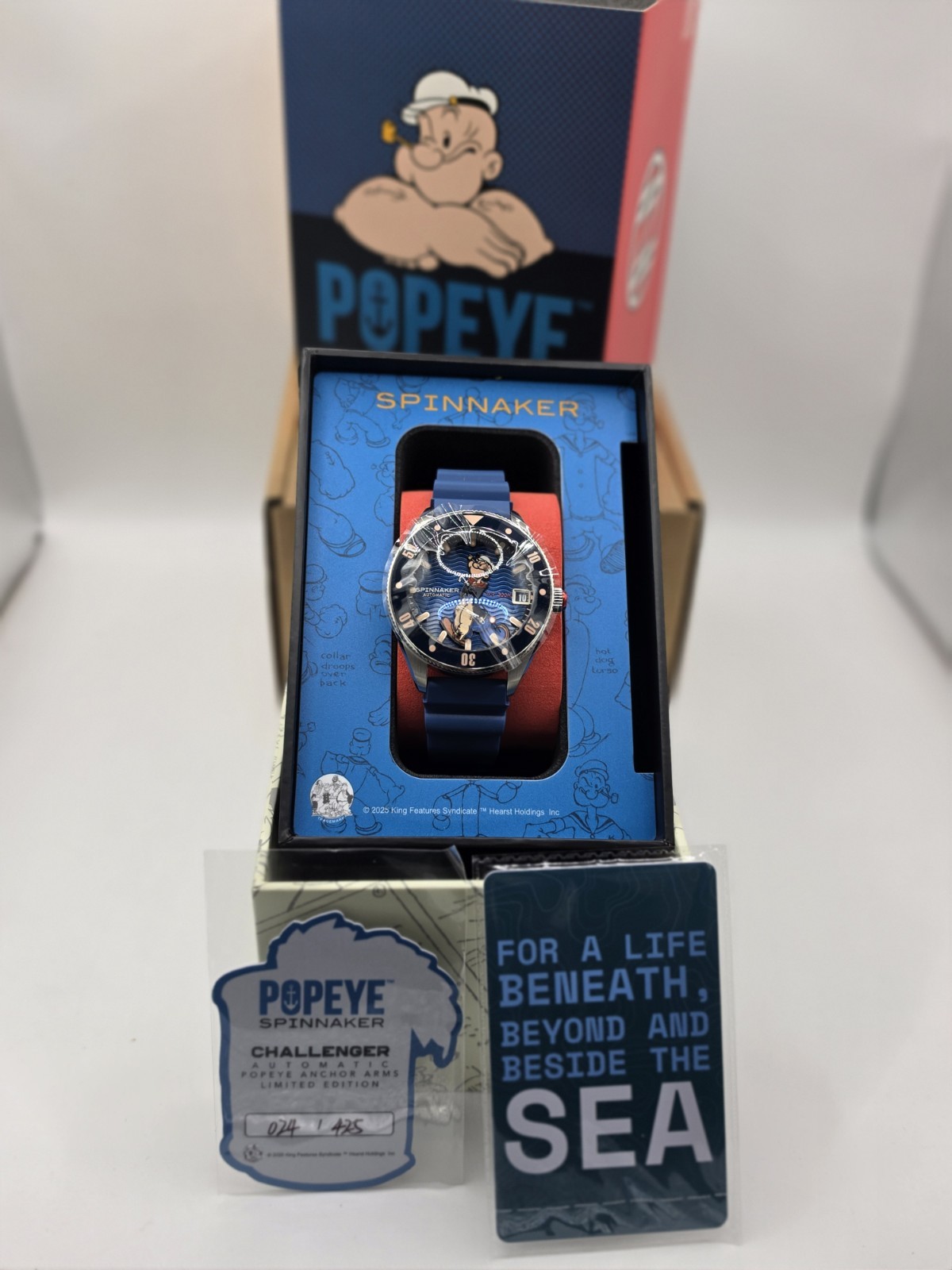 SPINNAKER Challenger Automatic Watch Popeye Limited Edition #24 SP-5163-02 NWT