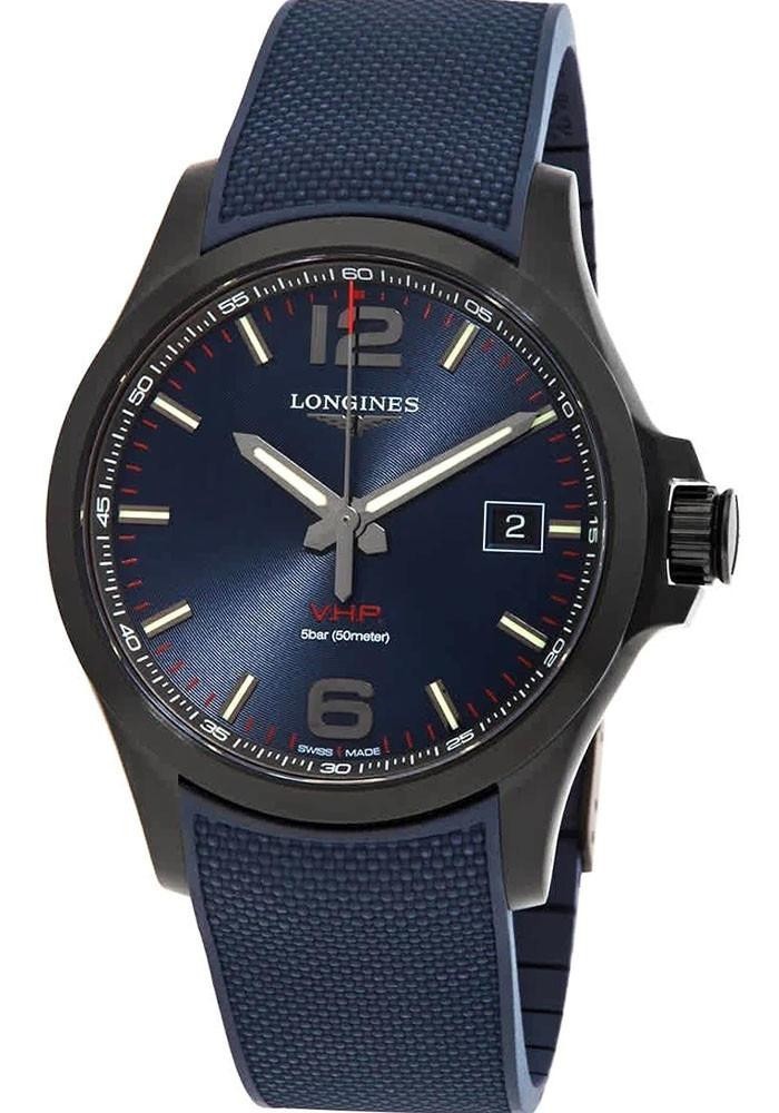 Longines Conquest V.H.P. Quartz 43mm Blue Dial Men’s Rubber Watch L3.726.2.96.9