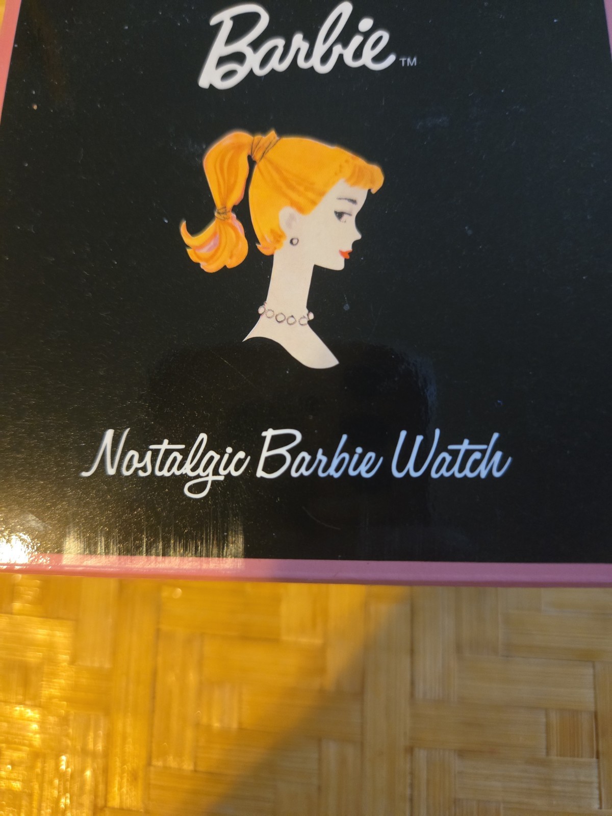 Nostalgic Vintage Barbie Black Watch 2002 Avon Collectible NIB with Papers