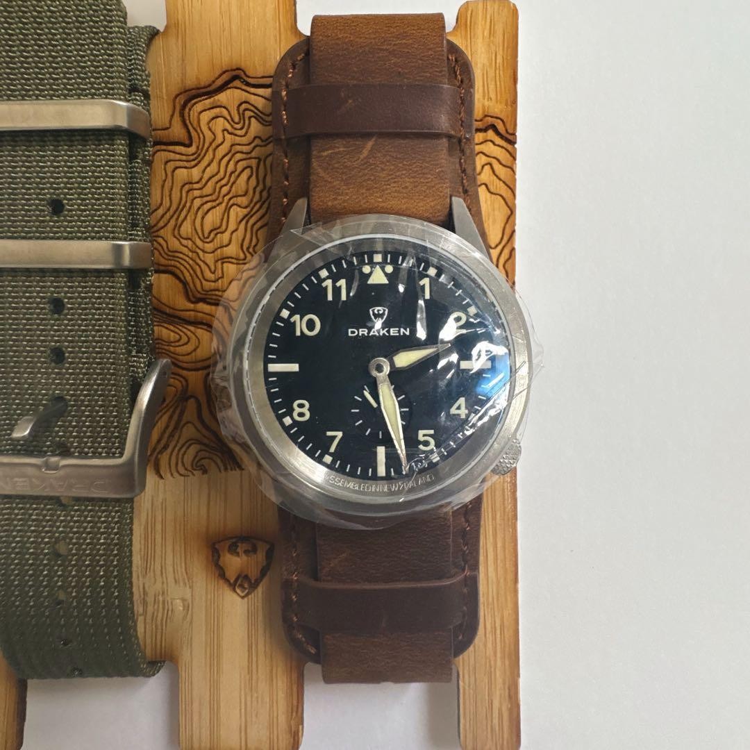 Draken Aoraki Automatic Watch 39mm 1.5in Case 2 Straps Manual Sapphire Crystal
