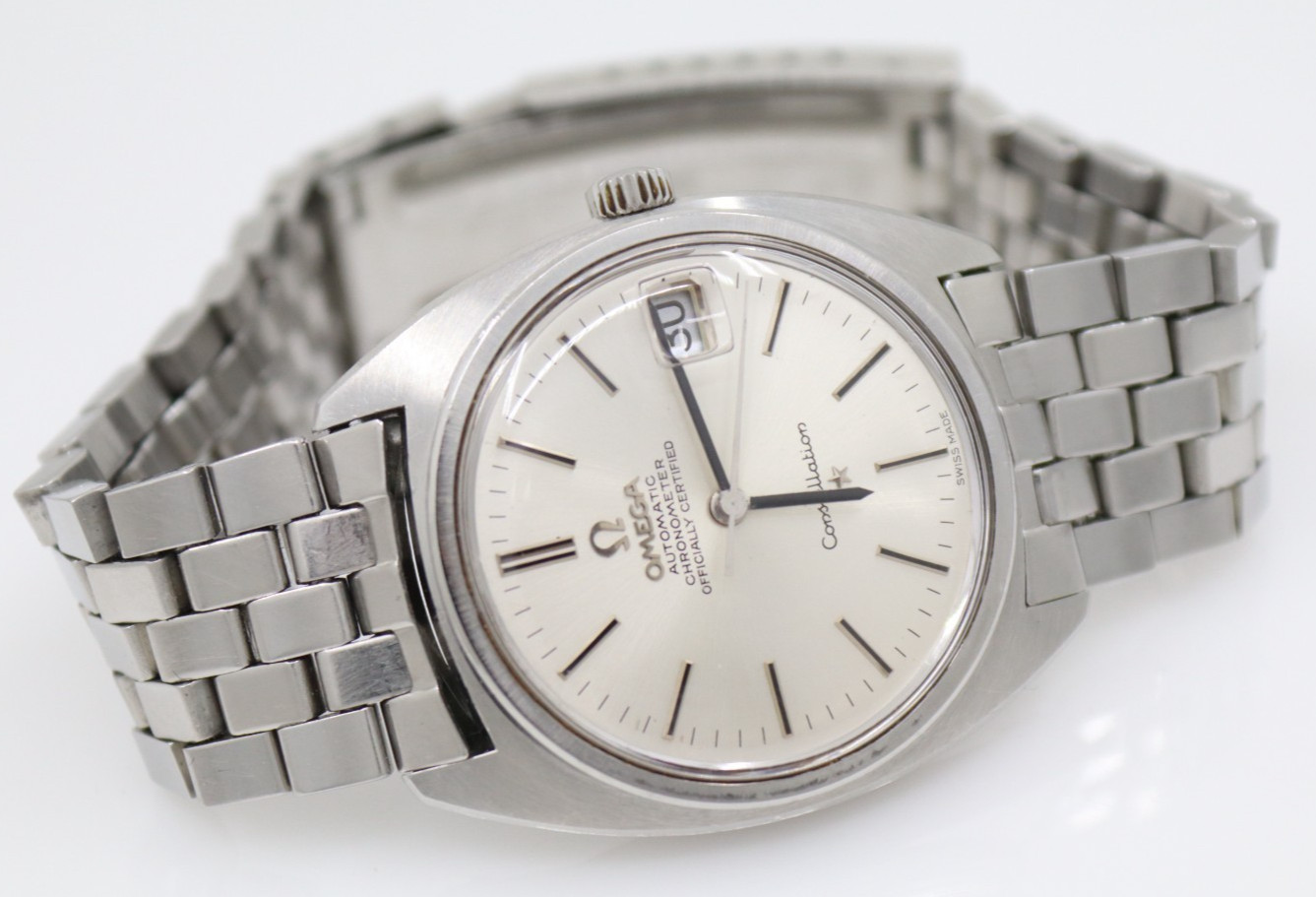 Omega Constellation 168.017 Linen Dial Stainless Steel Watch