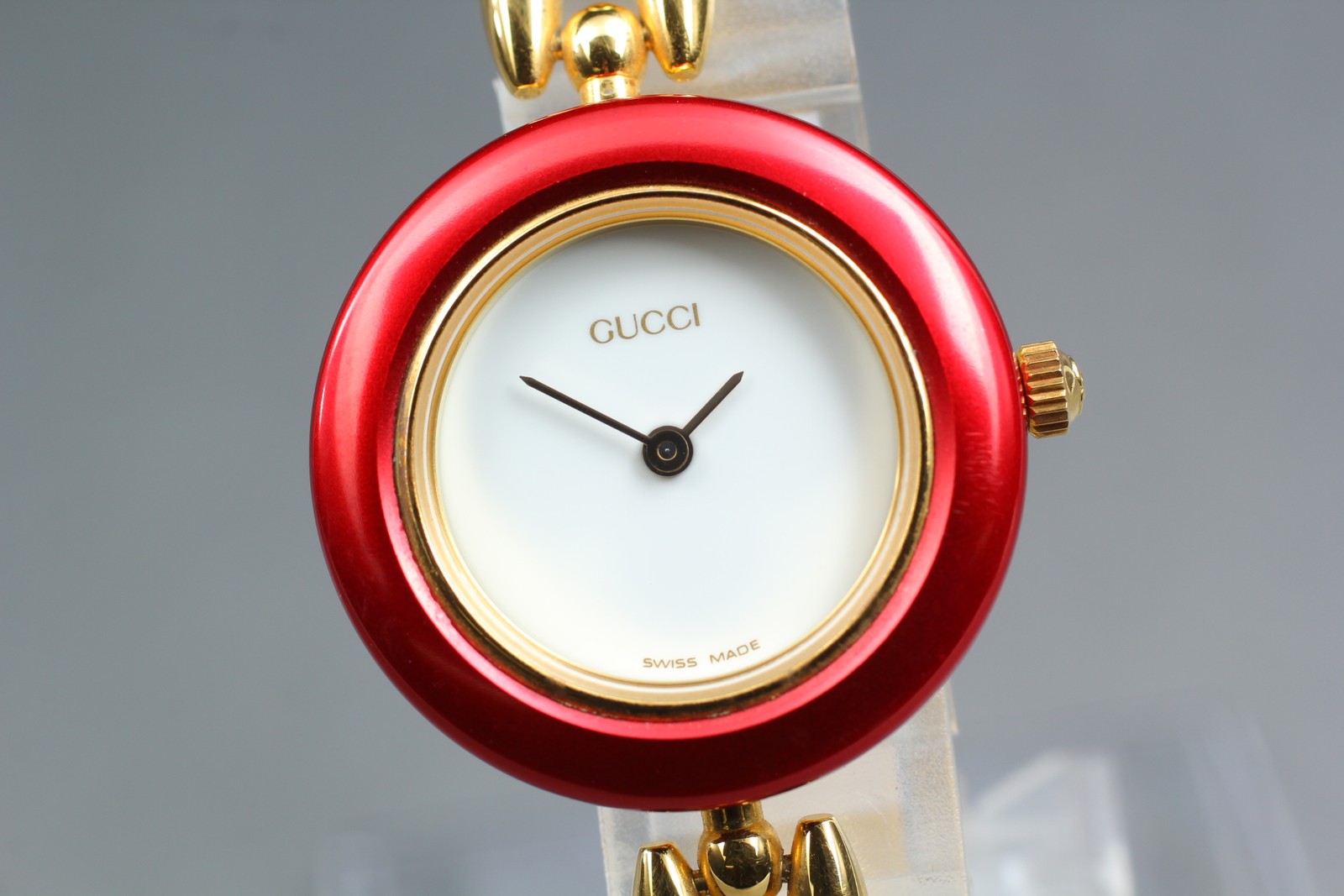 [Near MINT] Gucci 11/12.2 Change Bezel Gold Red Bezel Quartz Women’s Watch