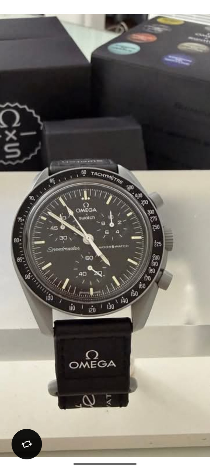 🌑✅OMEGA x Swatch Speedmaster MoonSwatch Black Unisex Adults Watch – SO33M100✅
