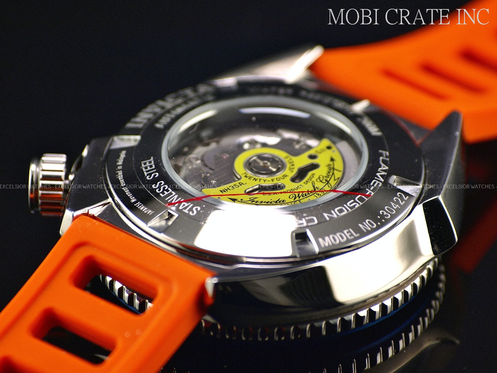 New Invicta Men’s 47mm Sea Wolf Pro Diver Automatic NH35A Orange Blue SS Watch