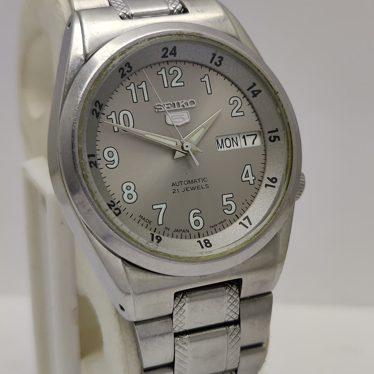 Seiko 5 Automatic Railway Time 7S26-02C0 Gray Dial 21 Jewels Vintgae Men’s Watch
