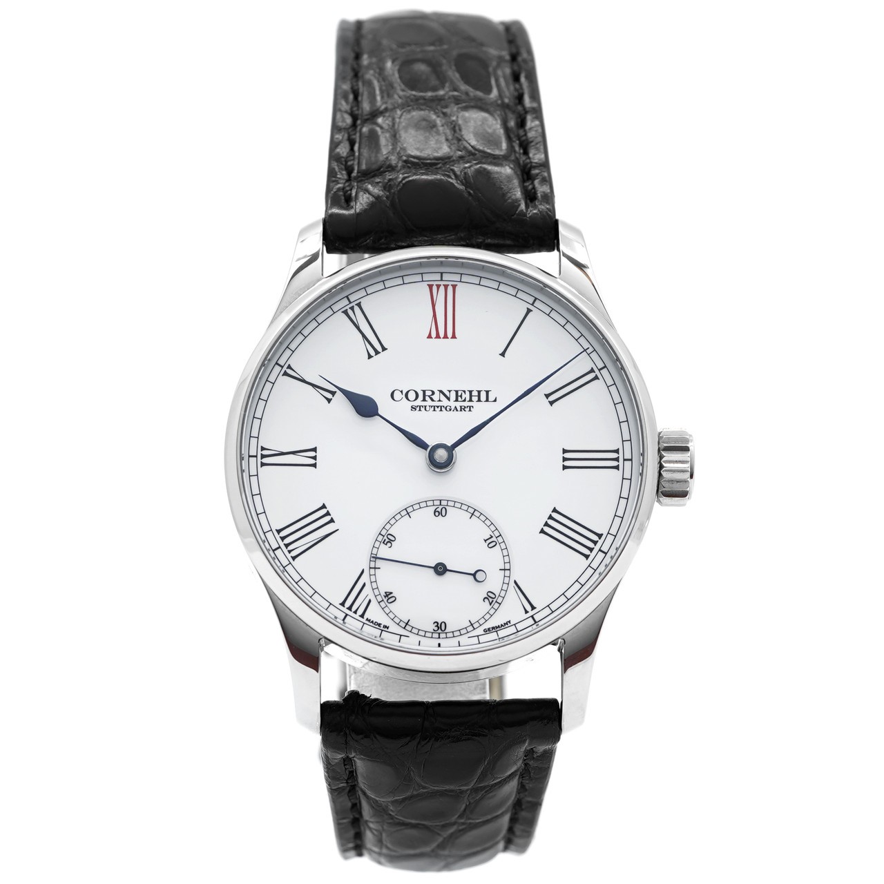 Cornehl Watch White Roman Tapered Lugs ICSCI00WR4 – Inventory 8719 40mm
