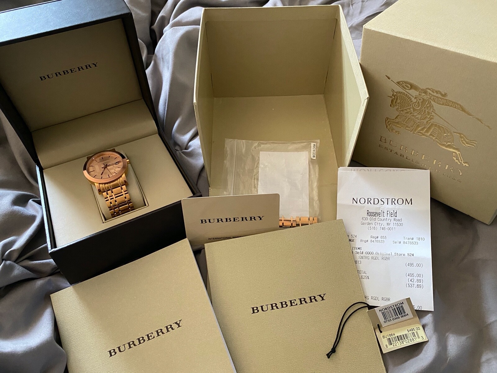 BURBERRY BU1864 Women’s Watch Rose Gold Stainless Steel Watch EUC