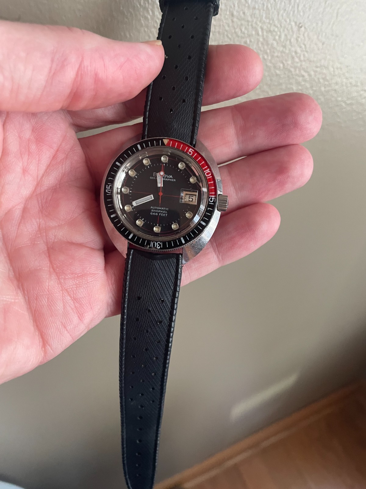 1971 Bulova Snorkel Oceanographer Devil Diver 666 Ft. w/Original Bracelet