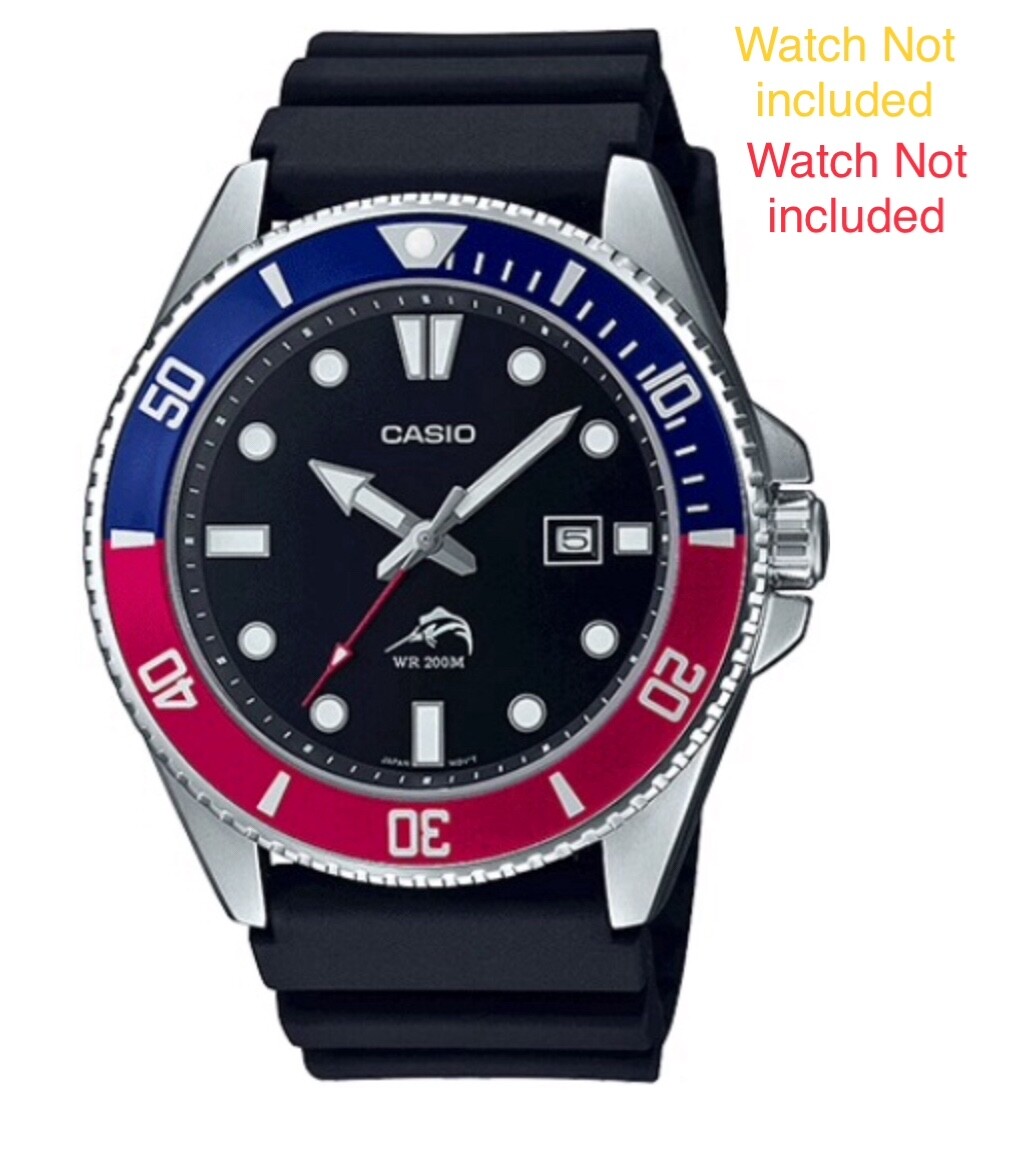 Genuine Casio Watch Band Diver MDV-106-1AV Rubber Strap and Spring Rods.