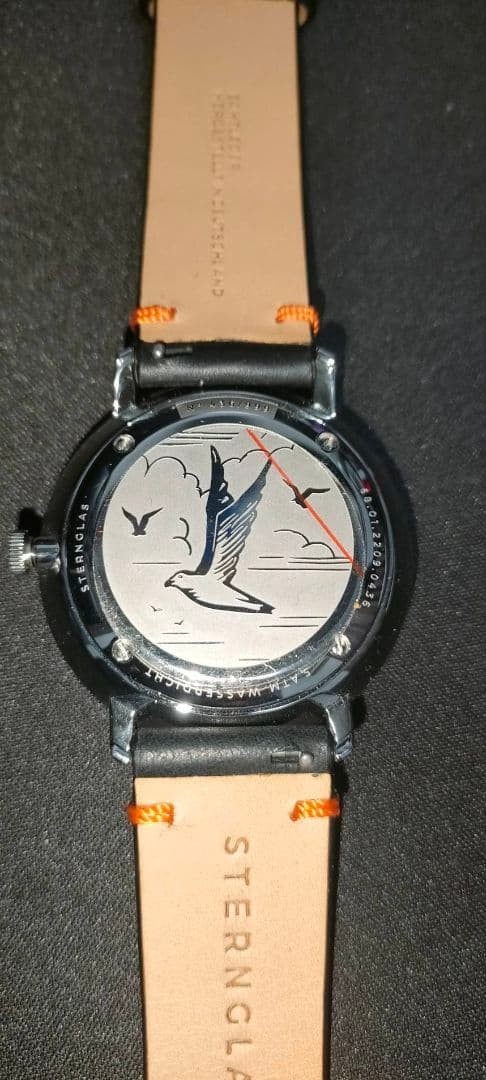 Sternglas Hamburg Automatic Watch Bird Dial Leather Strap Box Papers Germany