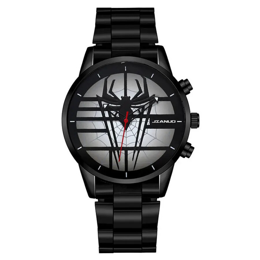 Men Watch Spiderweb Quartz Watch Stainless Steel Water Resistant Wristwatches