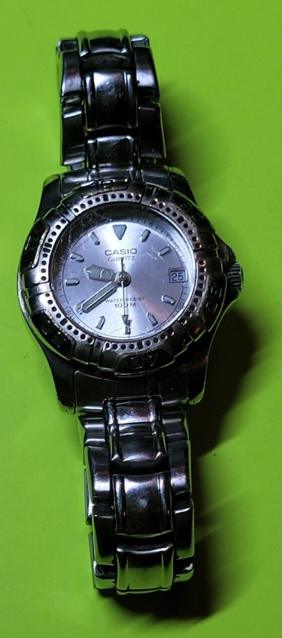 Casio Watch LTD-1020 Lady 100m Water Resistant Stainless Steel Silver Quartz