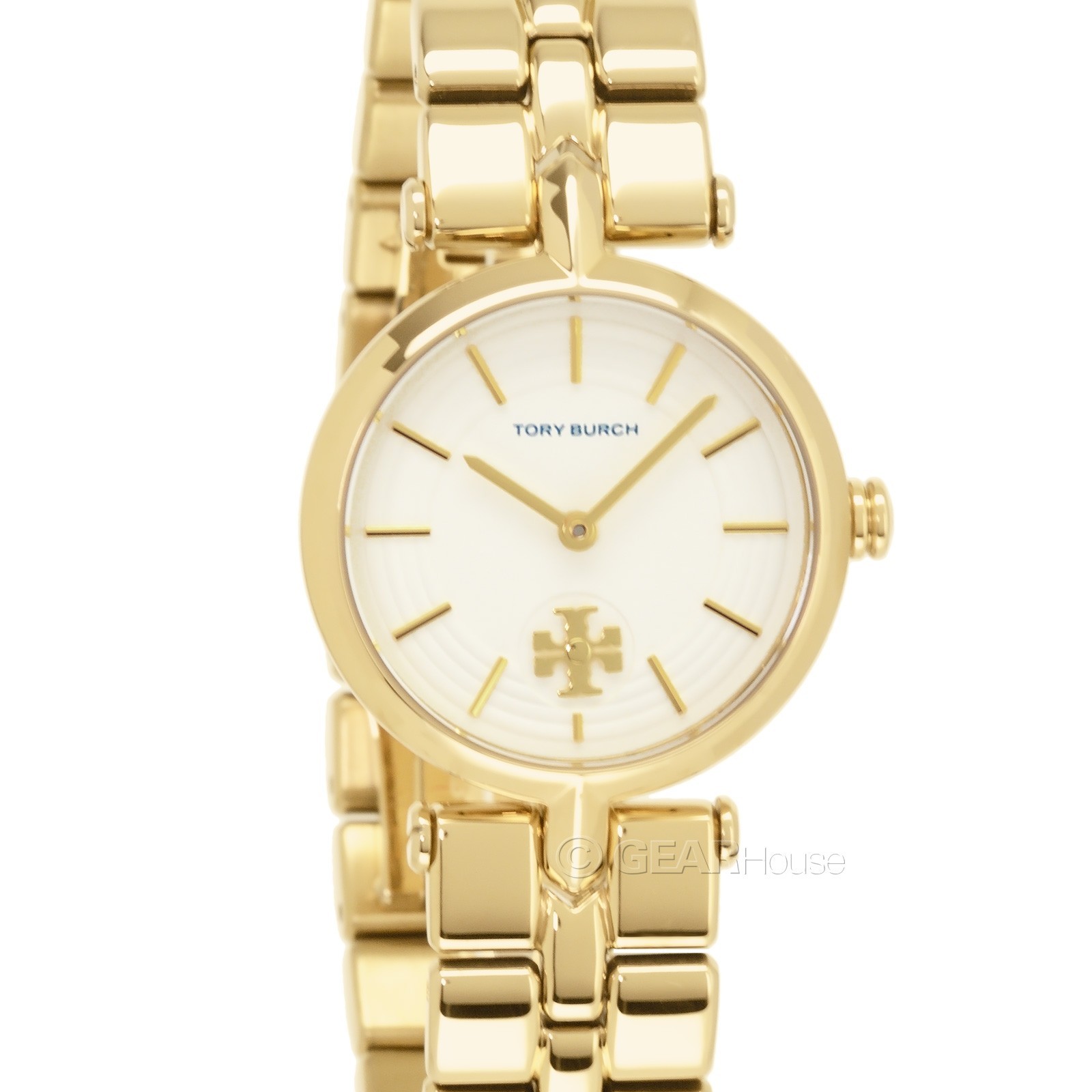 Tory Burch ‘The Kira’ Womens Watch, Cream White Dial, Gold Stainless Steel Band