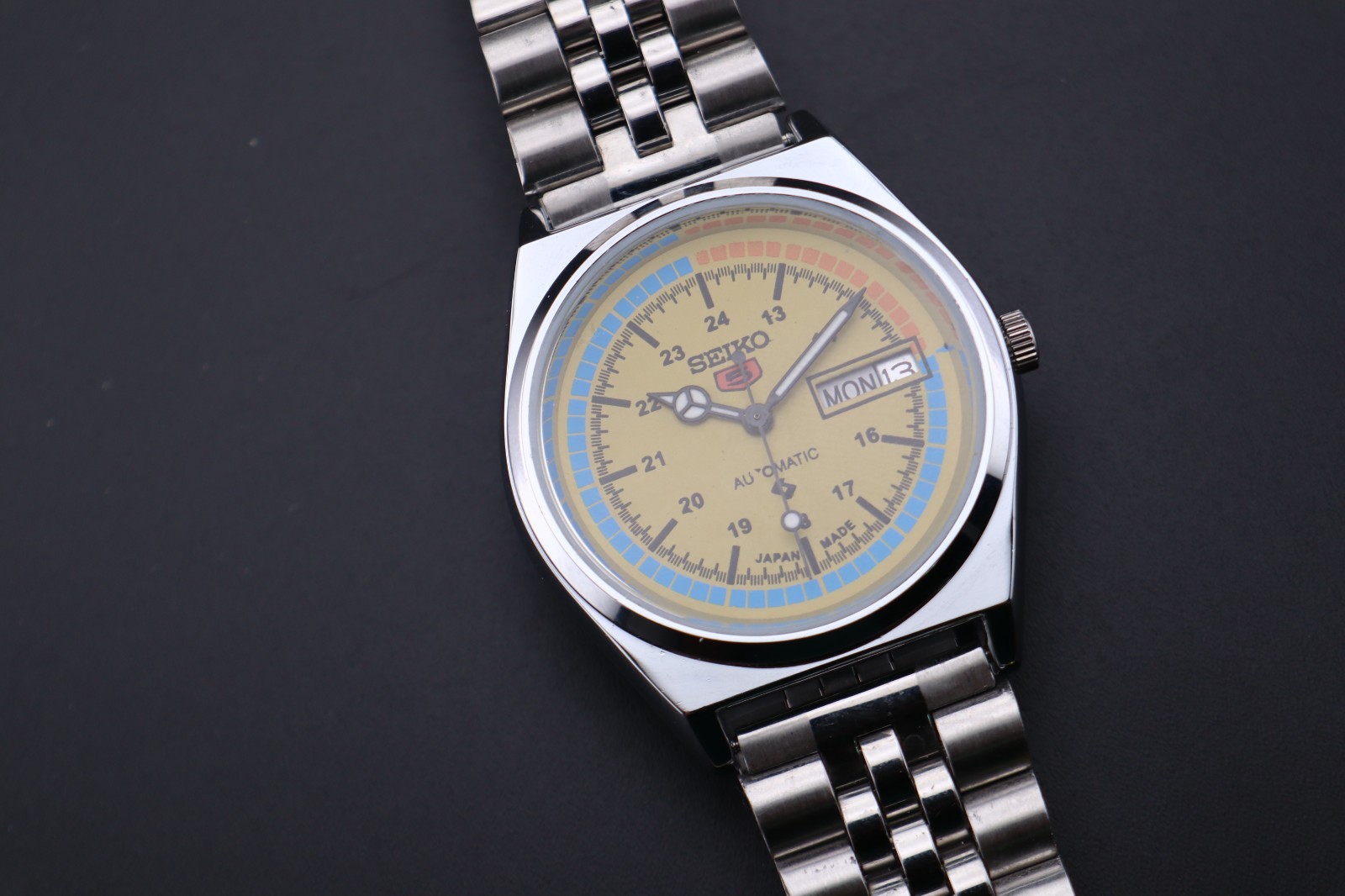 Vintage Seiko 5 Automatic 6309A Japan Made Men’s Wrist Watch, Day/Date