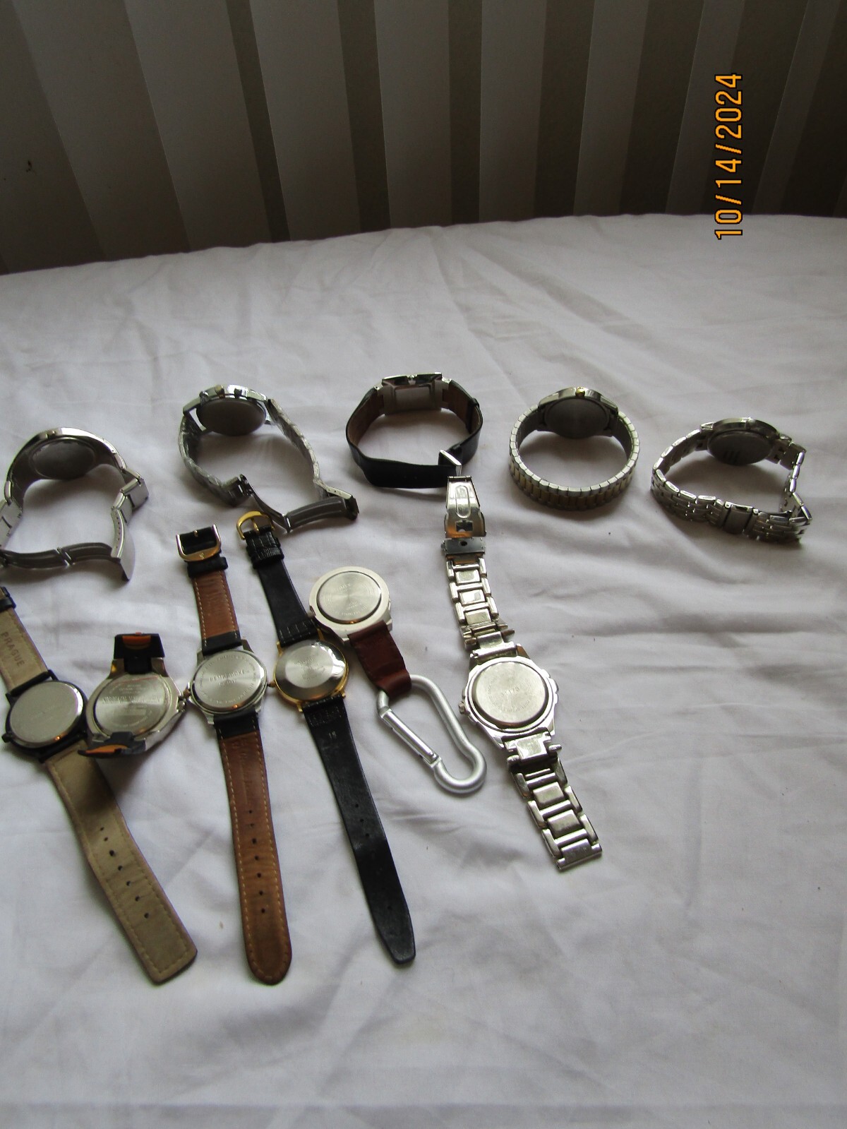 Mixed Lot (11) Watches Total For Parts Repair Timex , Geneva, Prague, J577