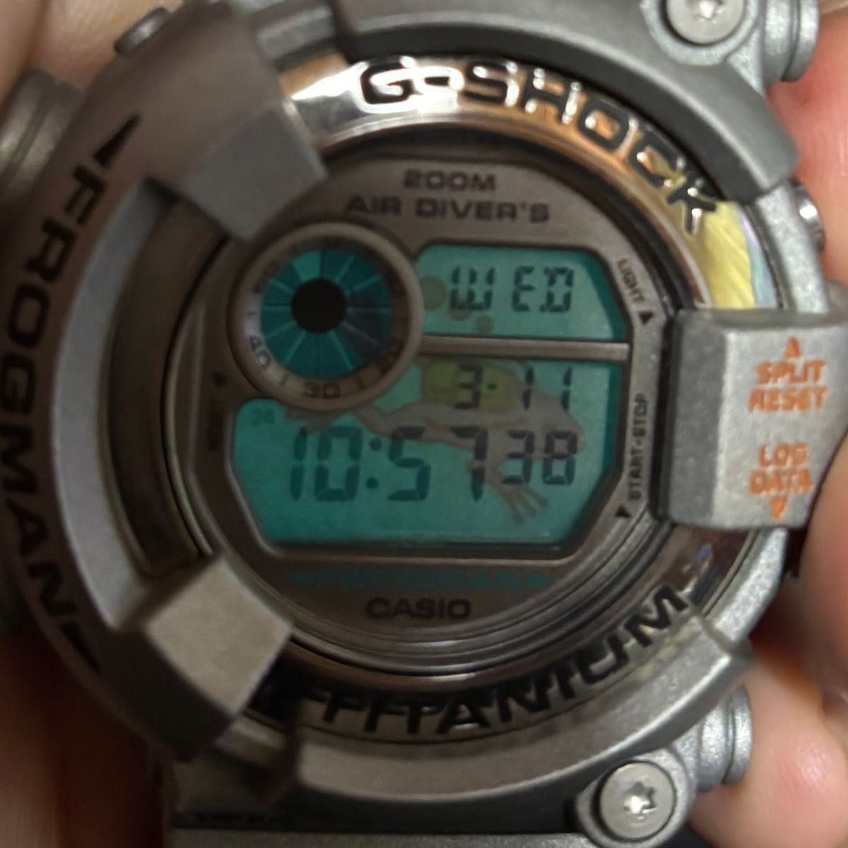 [EXC+5] Casio G-Shock Frogman DW-8201 Silver Frog Titanium Diver 200M w/Box