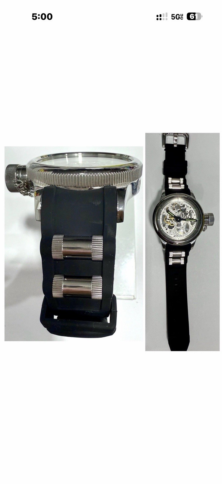 without box or papers 50mm Swiss ETA 6497 Skeleton Mechanical RUSSIAN DI G2U
