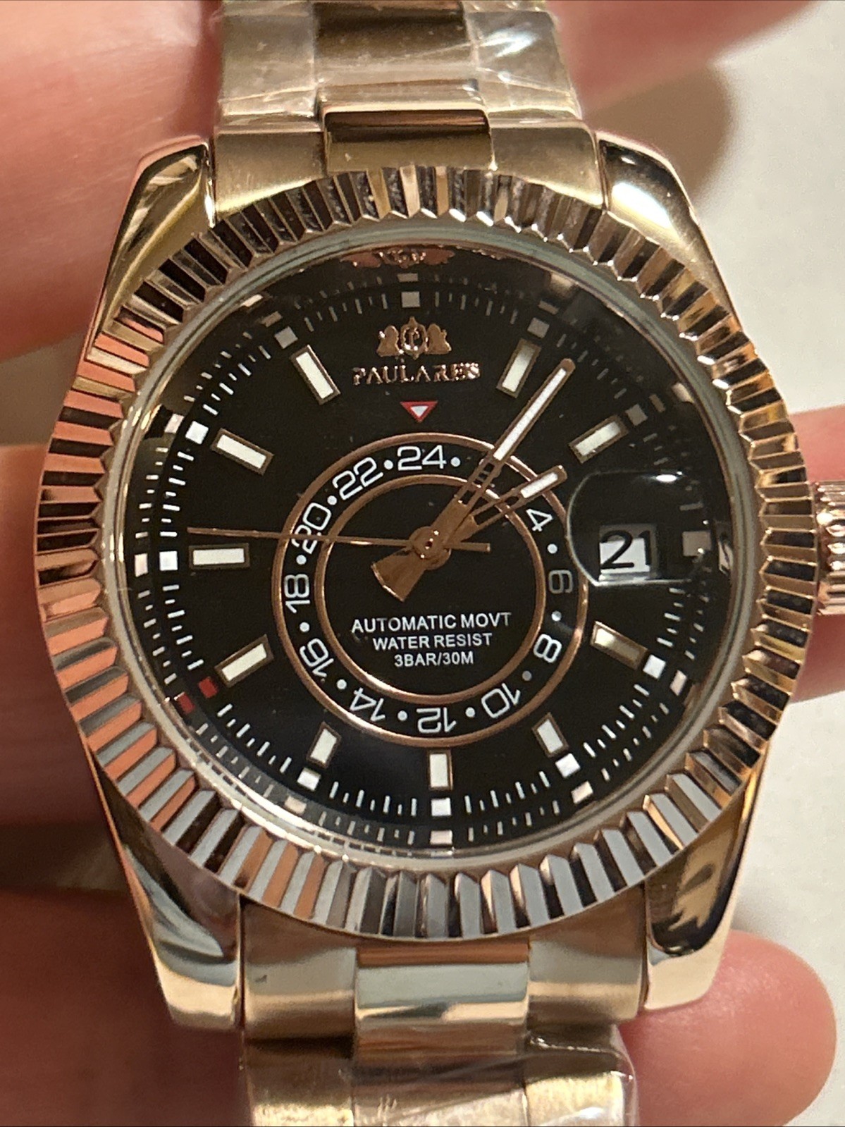 Paulareis Luxury Automatic Watch Men’s Stainless Steel Waterproof Diver Luminous