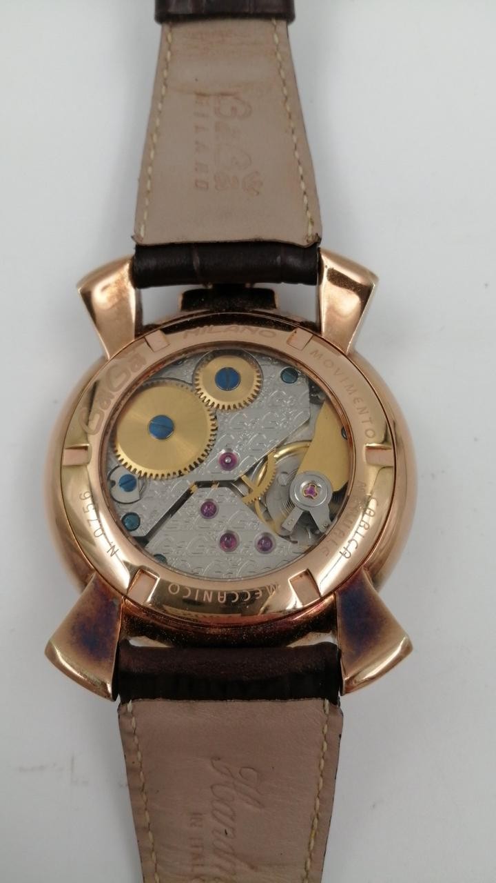 [A4N] GaGa Milano Manuale 48mm 5011.06S Manual Winding Brown PVD Men [v4s]