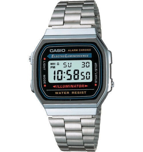 Men’s Watch Classic Digital Dial Stainless Steel Bracelet A158W-1 A168W-CASIO