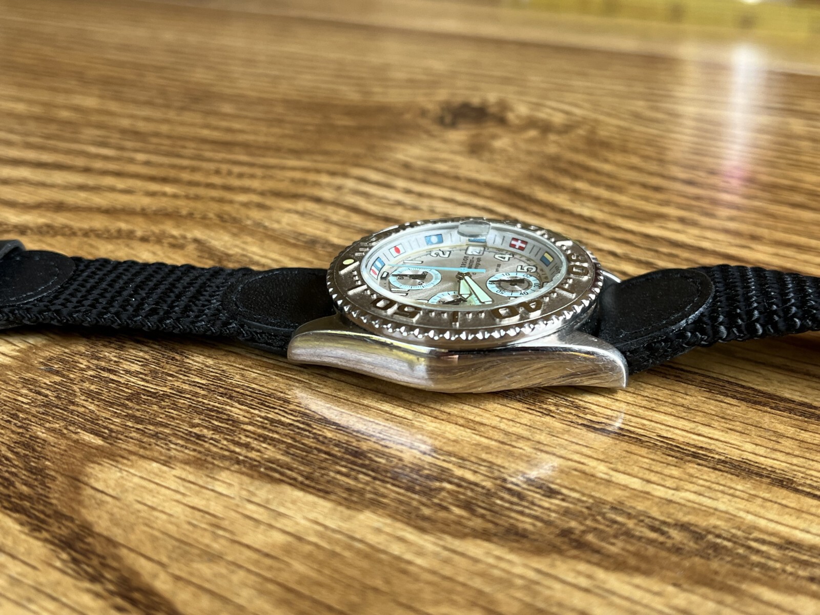 Stendardo Italy Immersion Primatist Chronograph Dive Watch w/ Hadley Roma Strap
