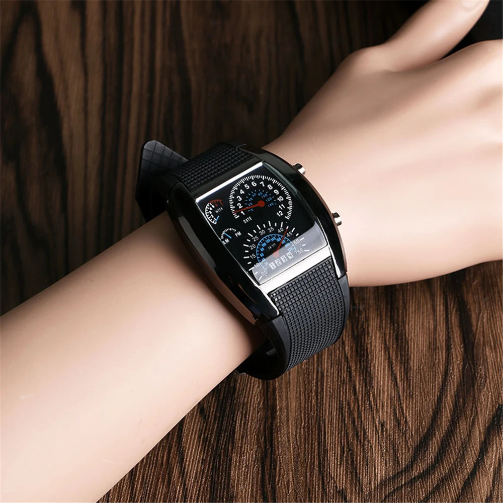 Fashion Men’s Stainless Steel Luxury Sport Analog Quartz LED Wrist Watch