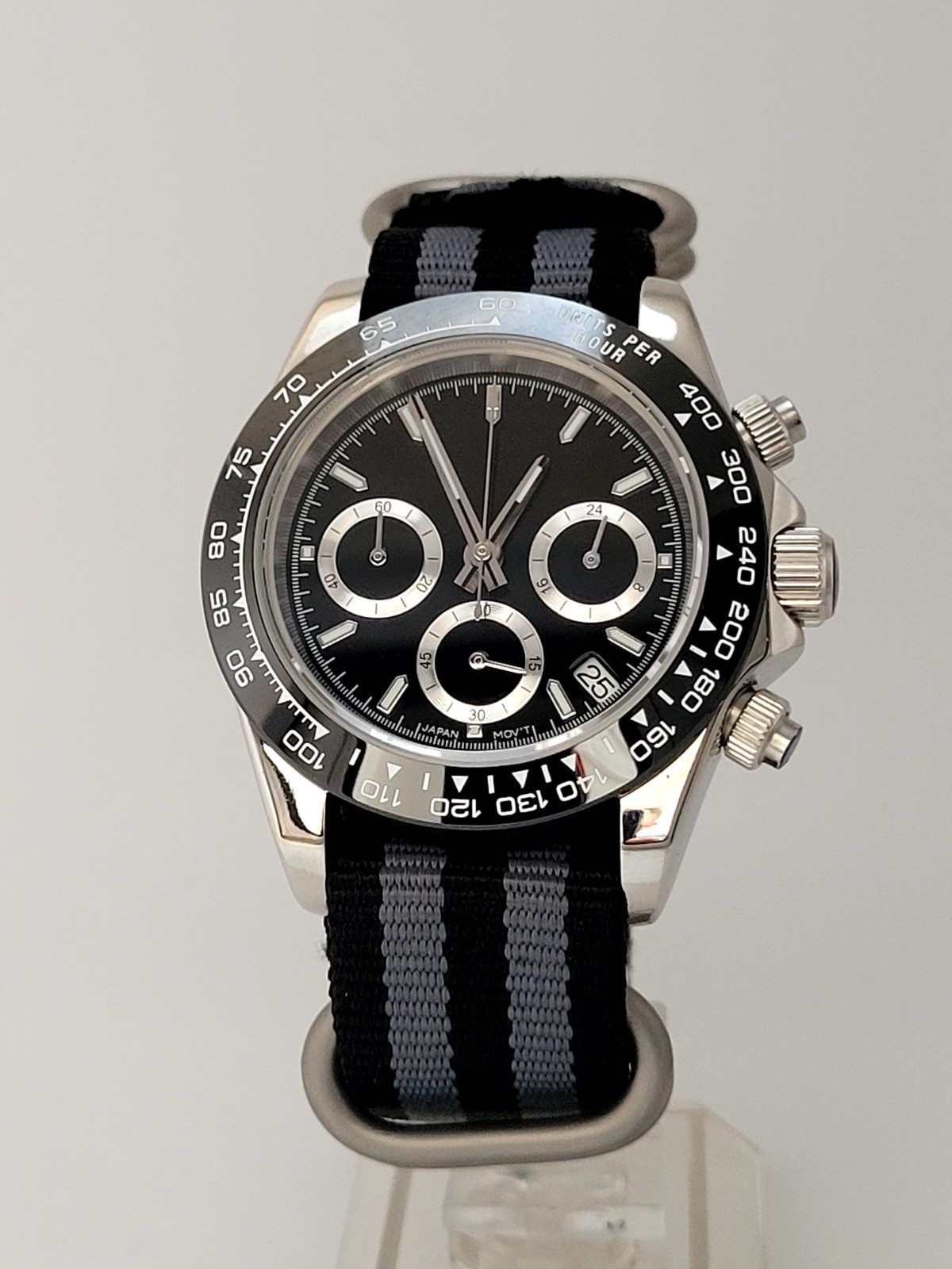 New Panda Divers Watch Chronograph Black VK63 SEIKO TMI Quartz Movement 50m