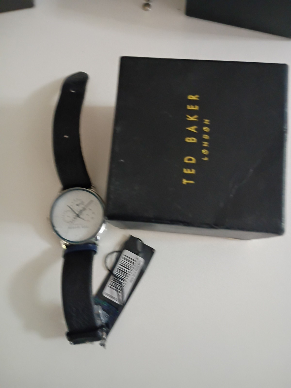 Ted Baker London TE50623003 James Black Leather Strap Men’s Wristwatch $155 MSRP