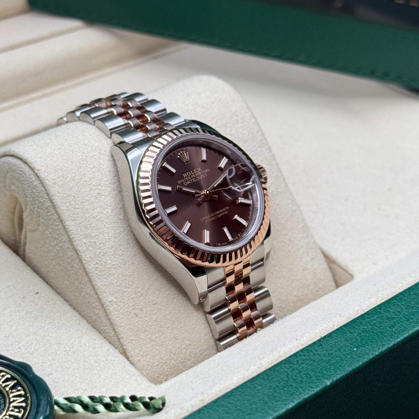Rolex Lady-Datejust NEW 2026 Chocolate Index Two Tone Everose Fluted Jubilee