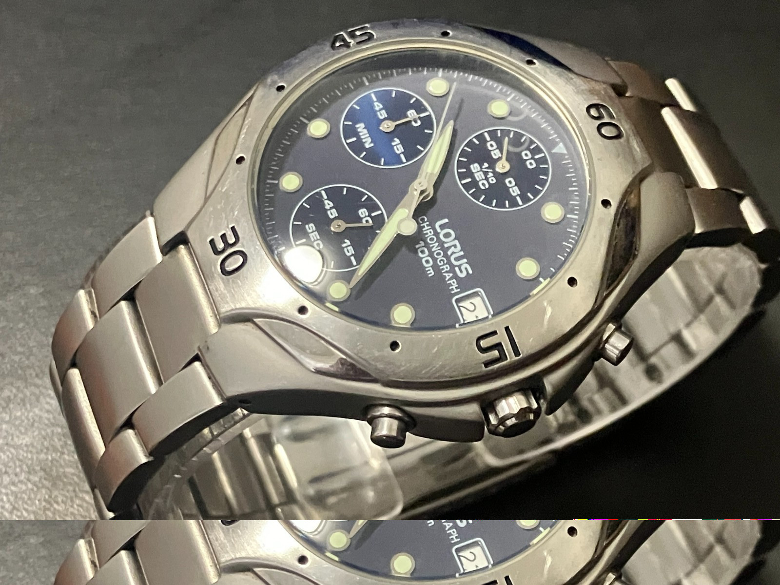 Lorus by Seiko V657-X030 Chronograph Date Men’s Stainless Steel Quartz Watch