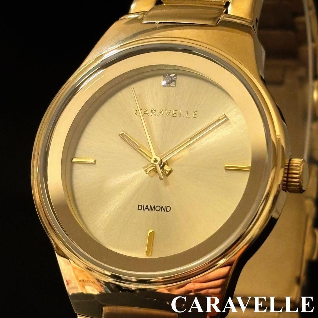 With Diamond CARAVELLE Ladies Watch Gold Color Stylish For Women Gift Quartz Mad