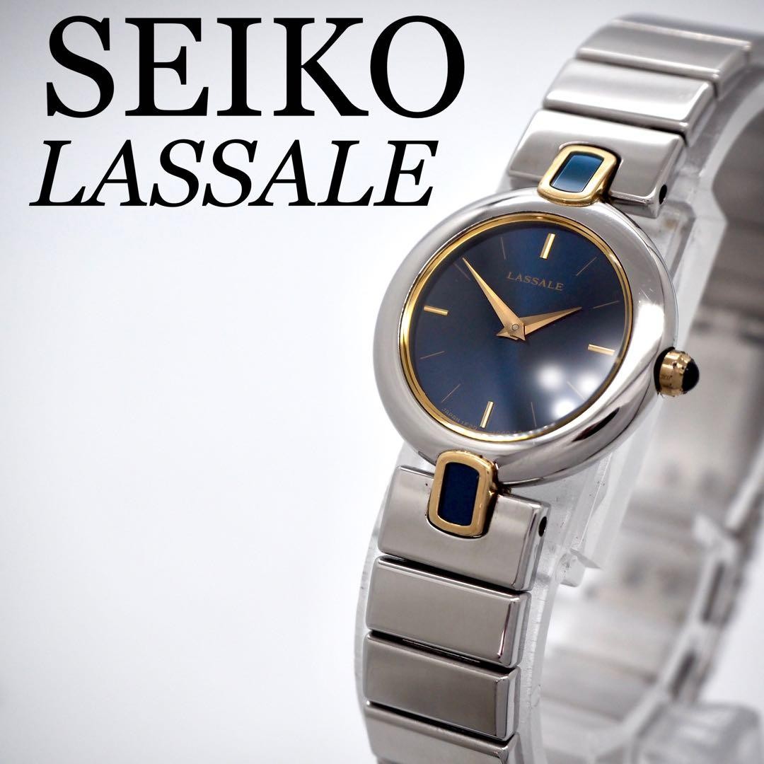 SEIKO Lassale 18K 750 Gold Watch Navy Dial Fits 14.6cm 5.75in Clean Working