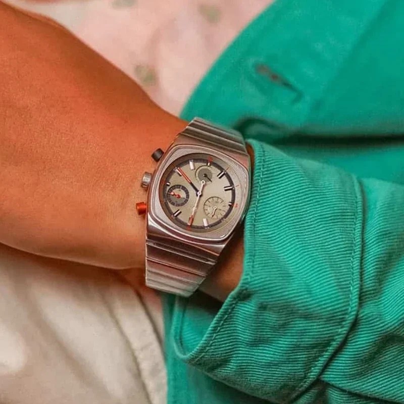 Ciloa Men’s Square Retro Vintage Automatic Sports Watch Brew Style Chronograph