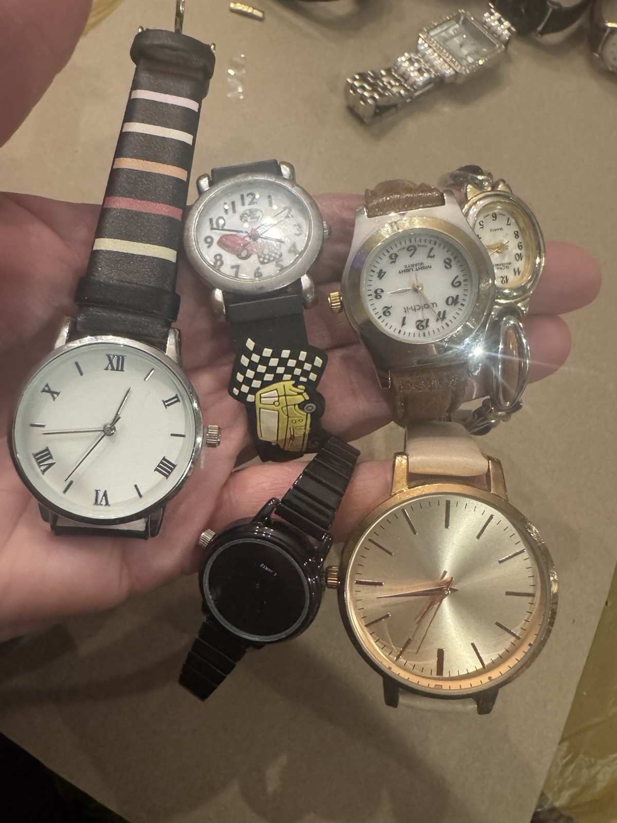 Lot Of 23 Watches ALL SOLD AS IS , Watch Parts Collection Need Batteries Etc