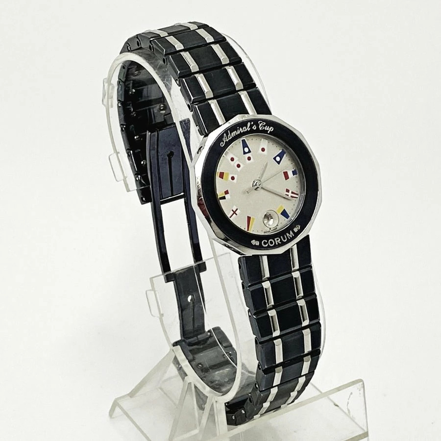 Corum Admiral’s Cup Date Quartz Ladies Watch 39.610.30V50 Silver Dial From Japan