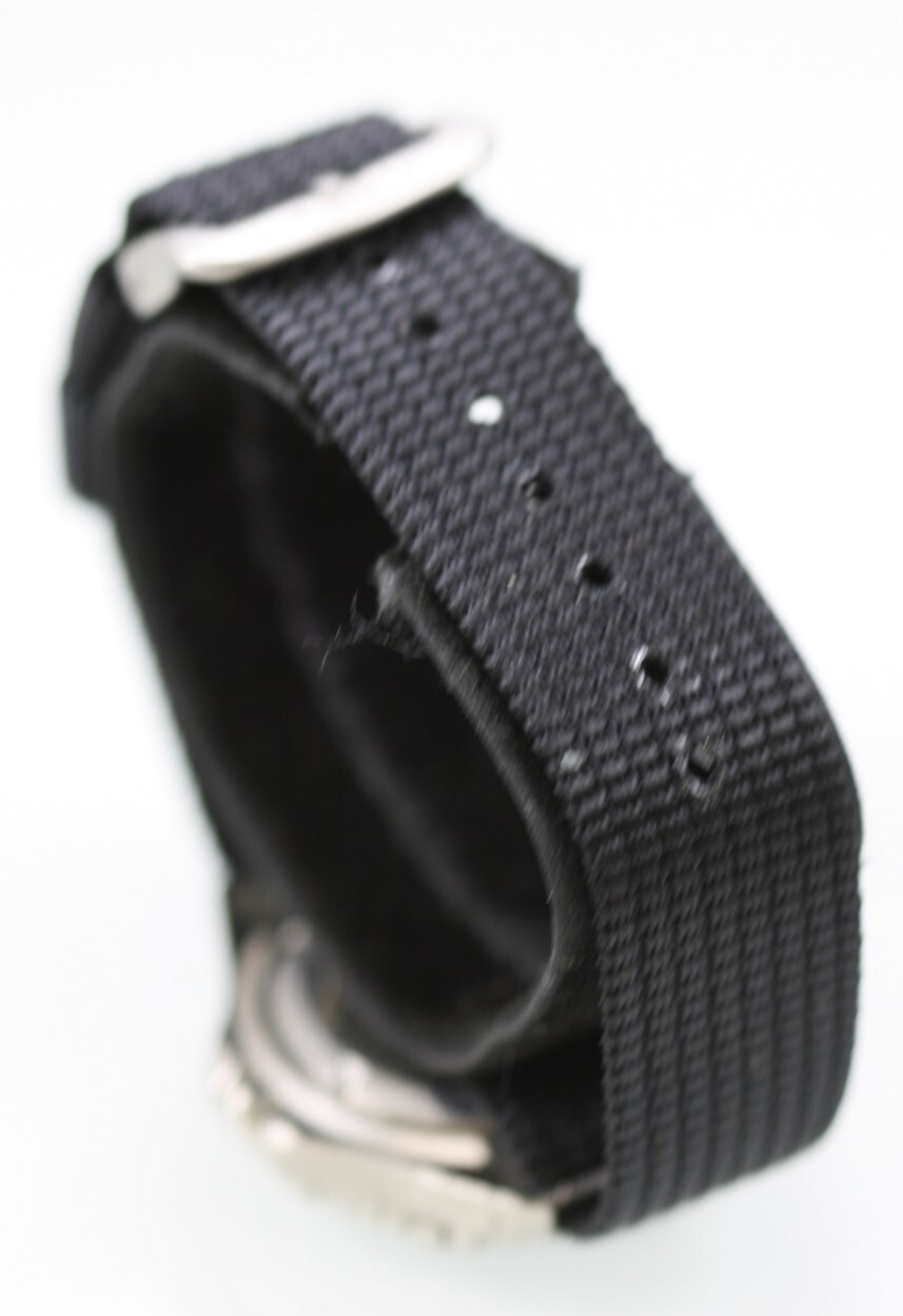 Fossil Blue Watch Men Silver Stainless Steel 50m Nylon Black Date Gray Quartz