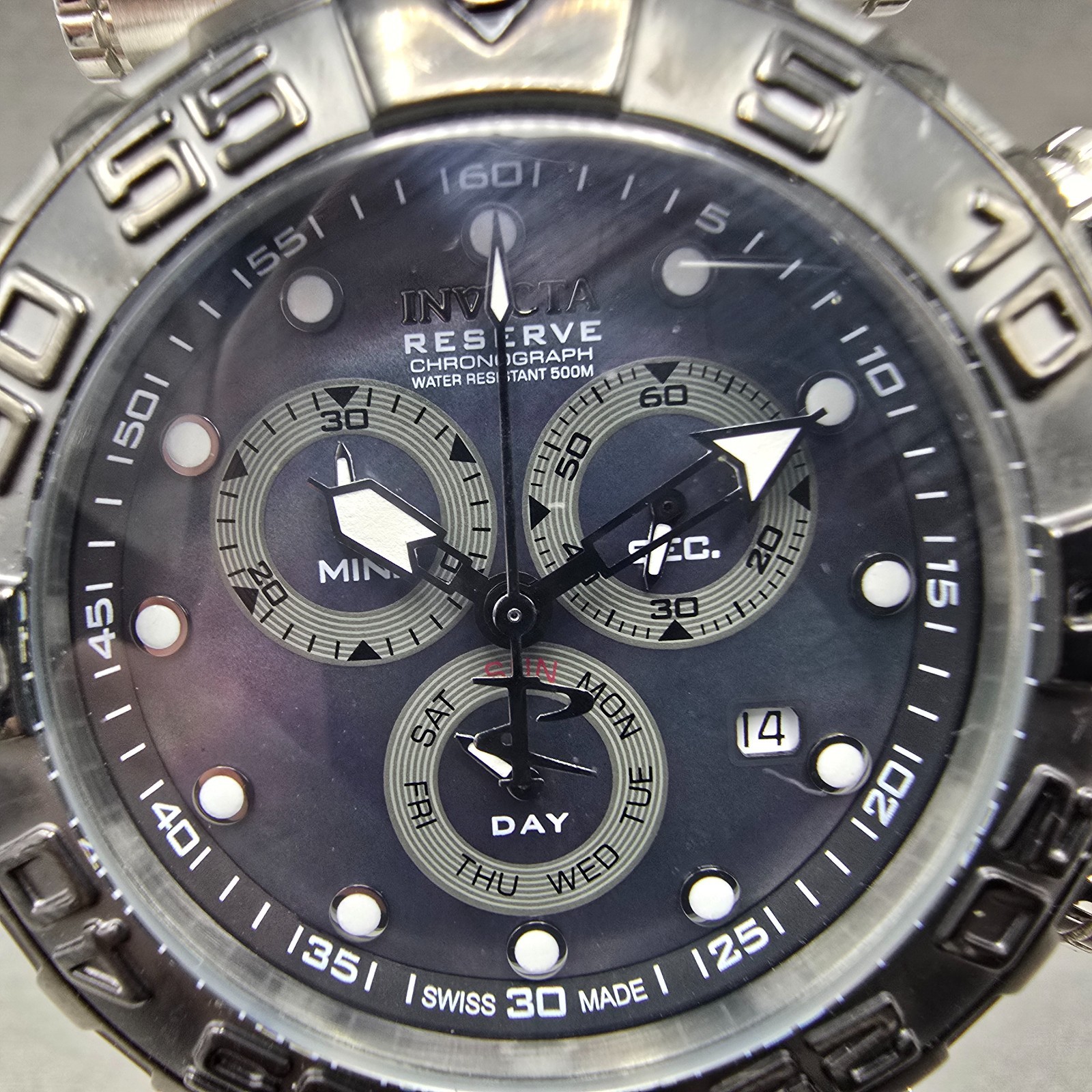 Invicta Reserve Sub Aqua Noma I Chronograph Watch Men 46mm MOP Dial Steel NewBat