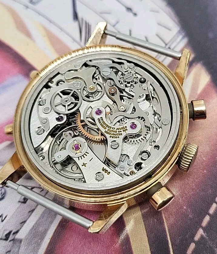 Vintage Gigandet Wakmann Triple Date Chronograph with Valjoux 72C Gold