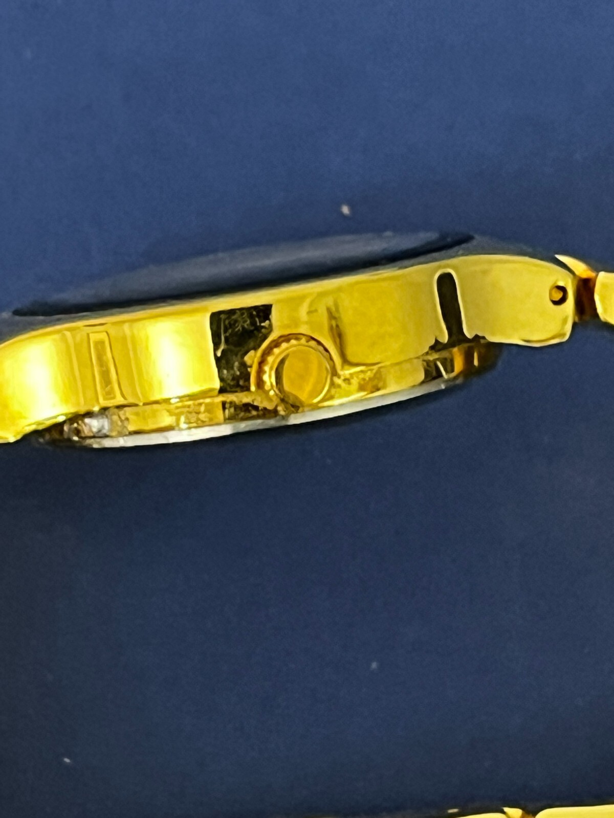 Embassy by Gruen Diamond Quartz Two Tone Watch 38mm gold w black nos new