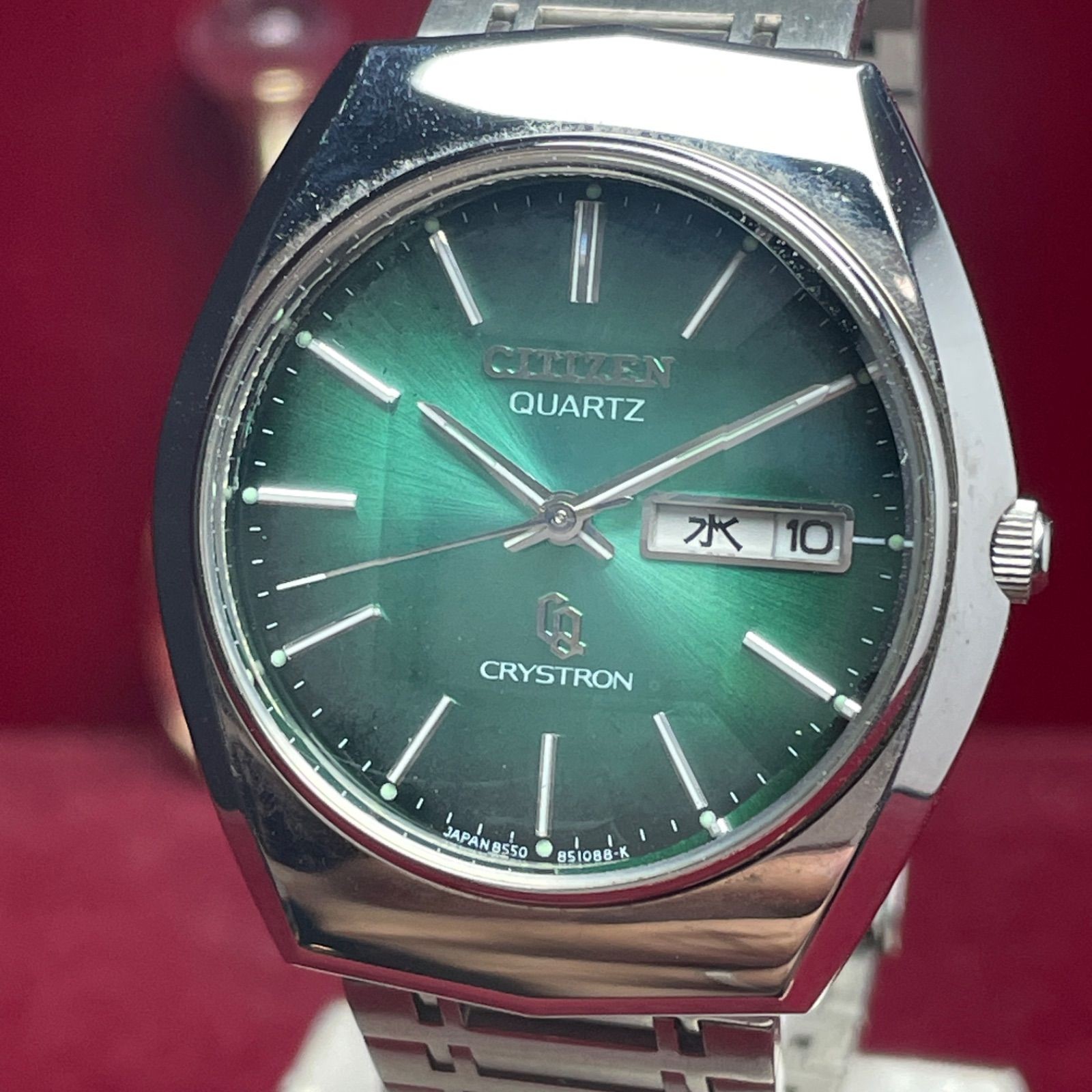 OH Completed Original Bracelet CITIZEN Christolon Green Dial Vintage Antique 5 F
