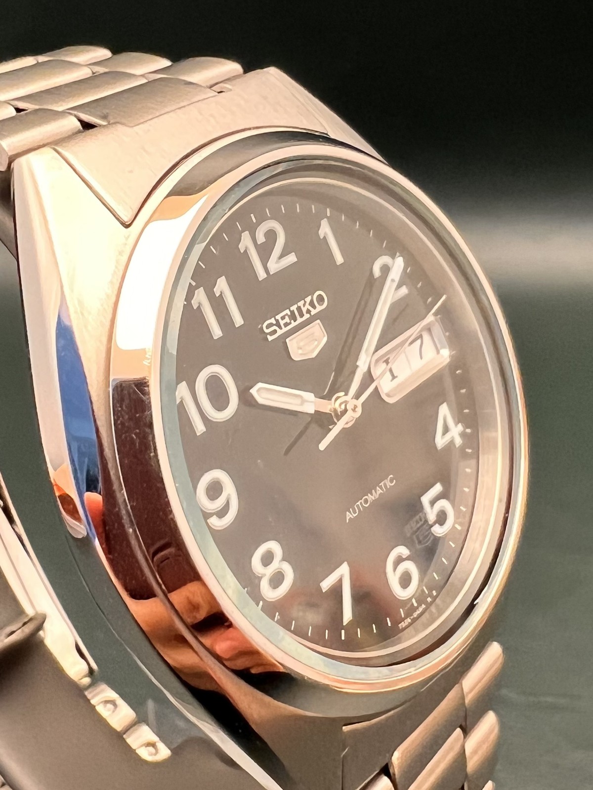 Seiko 5 7S26-3180 Automatic 36mm Black Dial Watch Original Condition READ