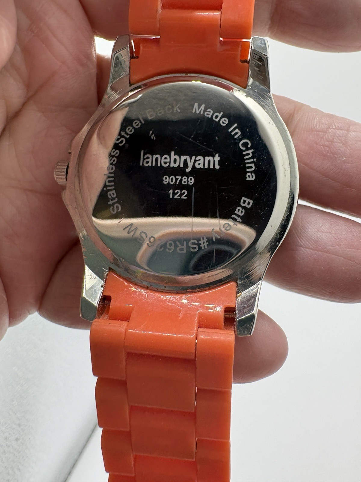 Orange Silver Tone Quartz Wrist Watch By Lane Bryant New Battery Clean