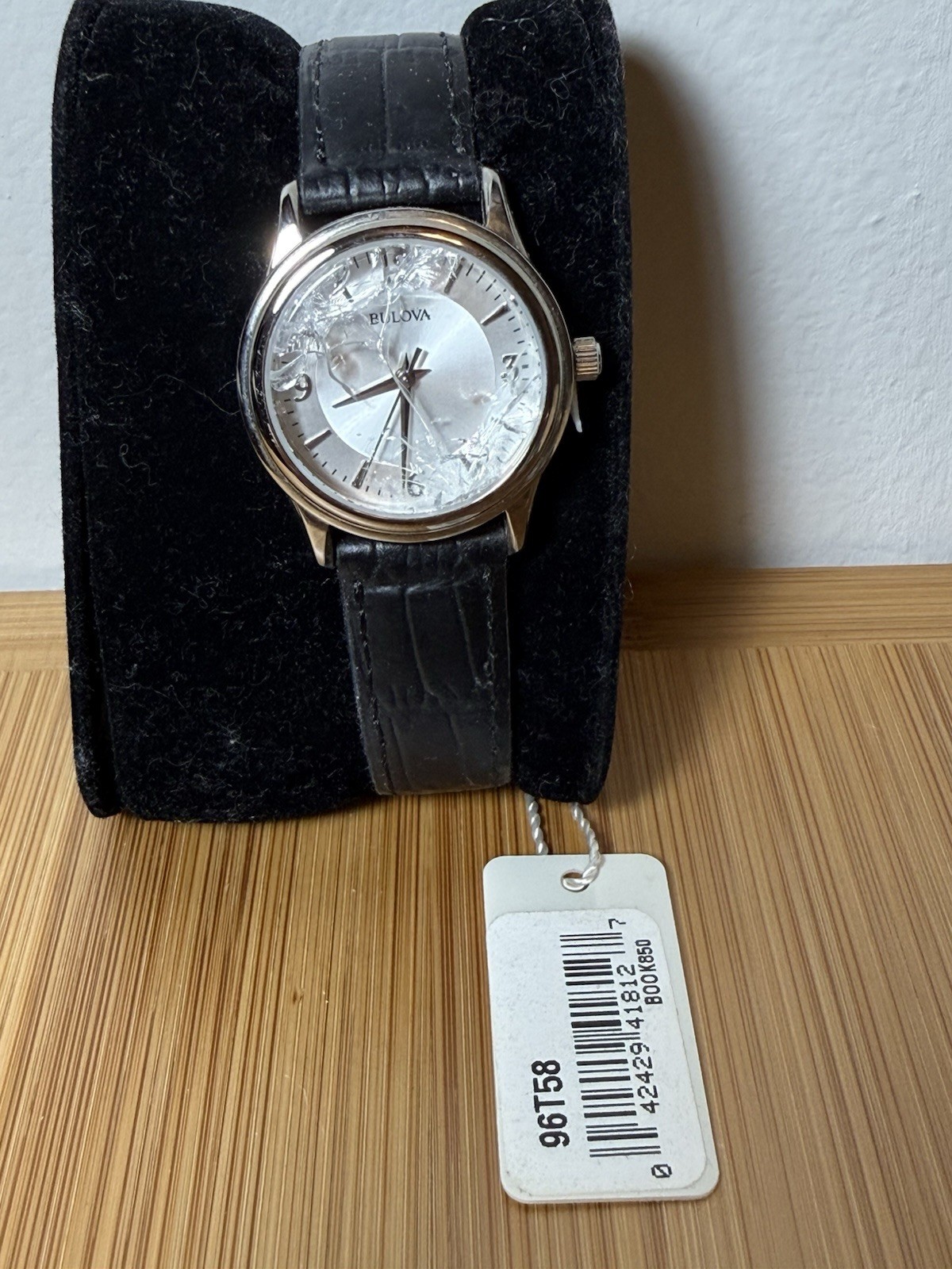 Bulova Corporate Collection 96T58 Classic Black Leather Quartz Watch -NWT