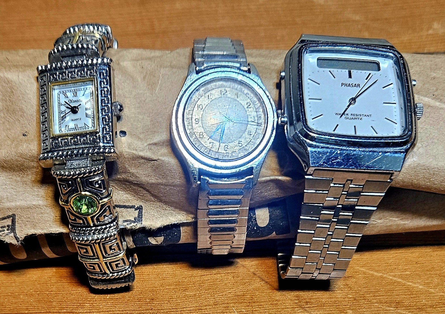 Lot of 3 Watches for Parts or Repair-PHASAR/SEARS ROEBUCK-XANADU & BUREI?(maybe)