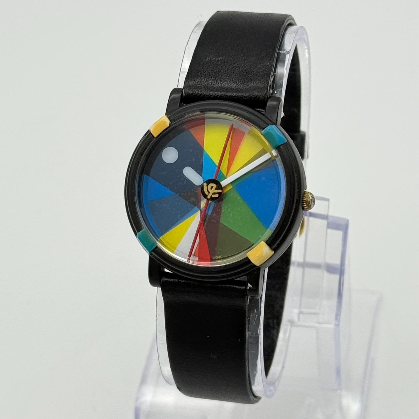 Vintage 1980s Unisex LIMITEDITION John Zaboyan Black & Multicolor 33mm Watch