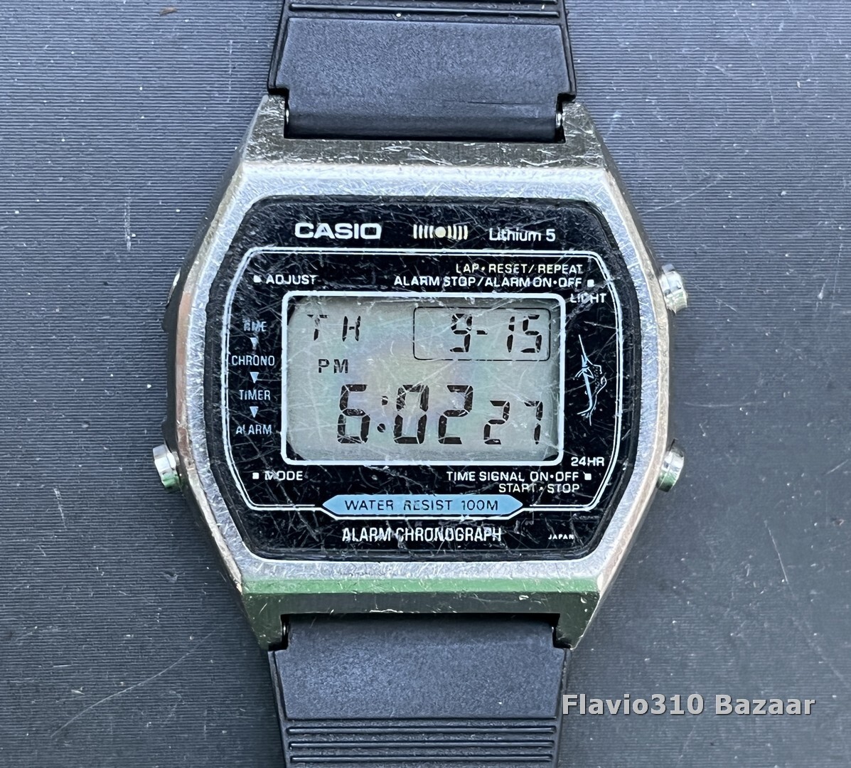 Very Rare 1980 Vintage CASIO H101 (106) MARLIN Japan B 36mm Watch – New Battery