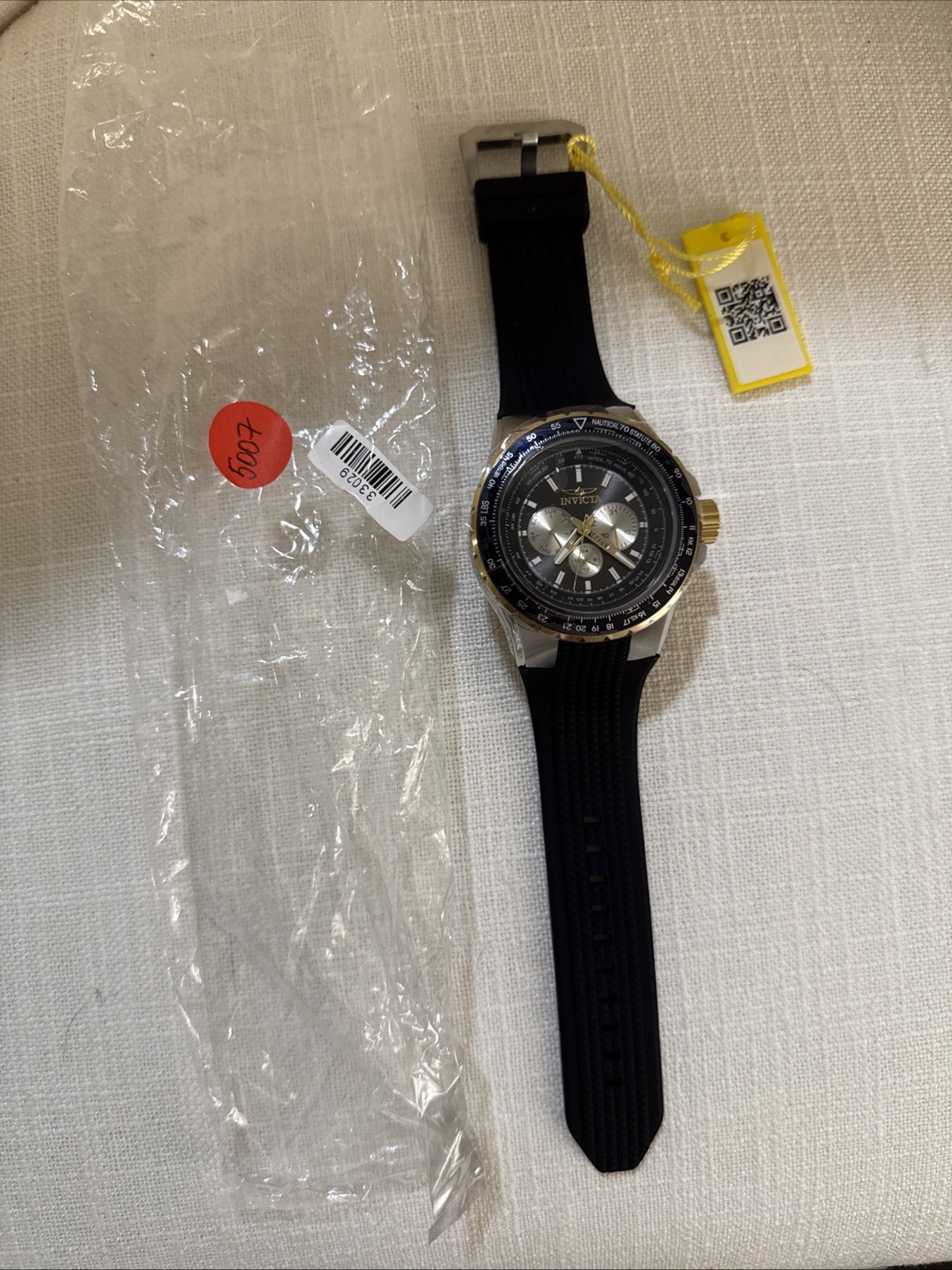 New Invicta Mens 50mm AVIATOR VH63 Multi Function Quartz Black Dial SS Watch